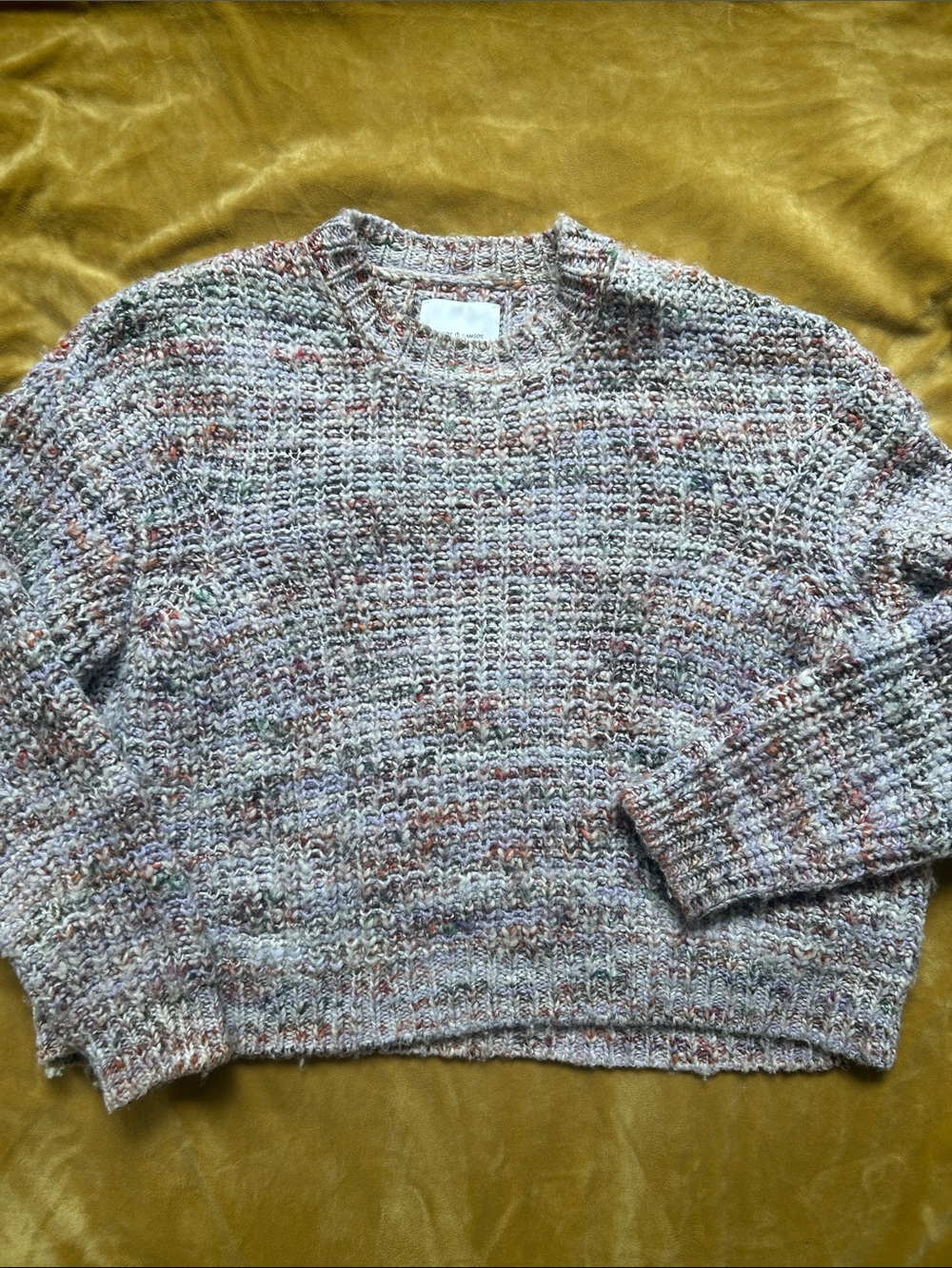 SAMSOE Multicolored Textured Crewneck Sweater